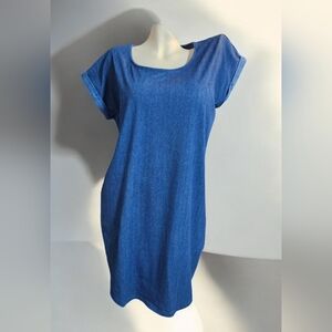 Ichi Casual Stretchy Blue Denim Look Dress